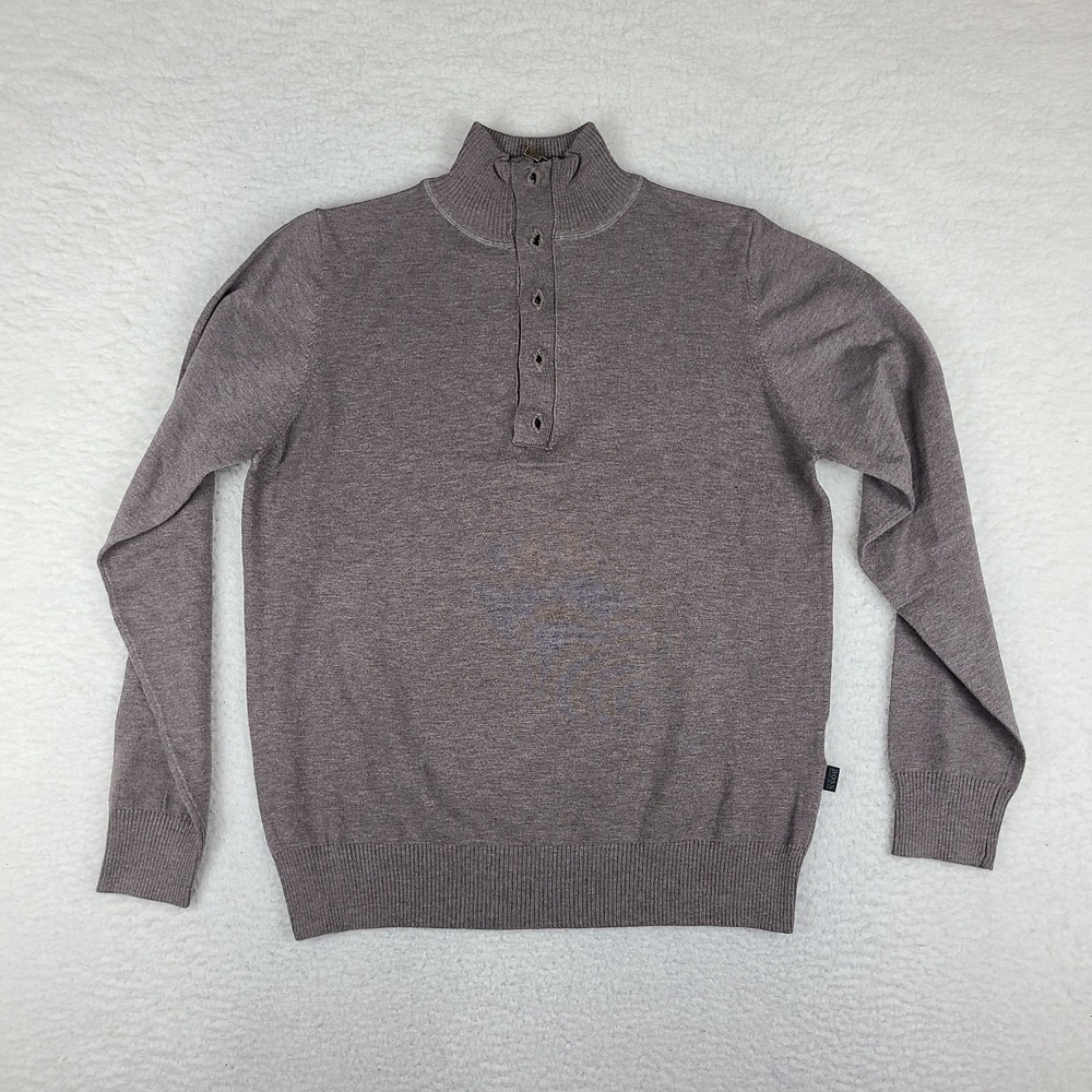 Hugo Boss Sweater Mens Medium Brown Quarter Zip Sweatshirt Baldur Virgin Wool‎